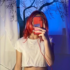 Plain white crop top